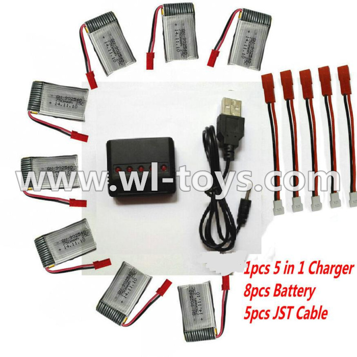 MJX X300 X300C RC Quadcopter parts-47 Upgrade 1-to-5 balance charger and USB charger & 5pcs coversion wire & 8pcs 750mah battery