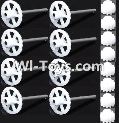 MJX X402 X402H Spare Parts-34 Small gear(8pcs)-13 Teeth & Main gear with holow pipe(8pcs),MJX X402H X402 RC Quadcopter Drone Spare Parts Replacement Accessories