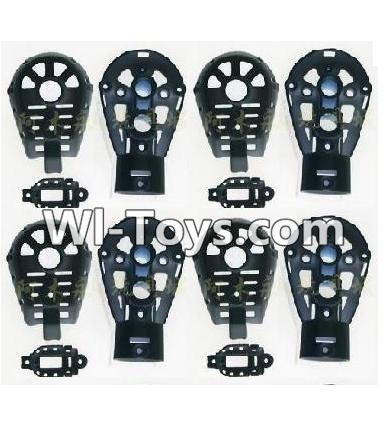 MJX X402 X402H Spare Parts-42 Whole motor unit parts(Include the Motor seat,Motor cover,Small Motor seat cover)-Each 4pcs-BLACK,MJX X402H X402 RC Quadcopter Drone Spare Parts Replacement Accessories