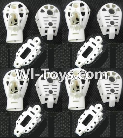 MJX X402 X402H Spare Parts-46 Whole motor unit parts(Include the Motor seat,Motor cover,Small Motor seat cover)-Each 4pcs-White,MJX X402H X402 RC Quadcopter Drone Spare Parts Replacement Accessories