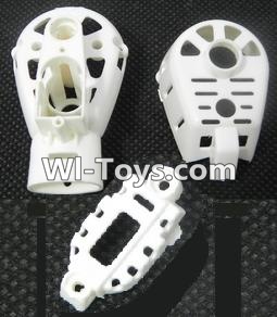 MJX X402 X402H Spare Parts-47 Whole motor unit parts(Include the Motor seat,Motor cover,Small Motor seat cover)-Each 1pcs-White,MJX X402H X402 RC Quadcopter Drone Spare Parts Replacement Accessories