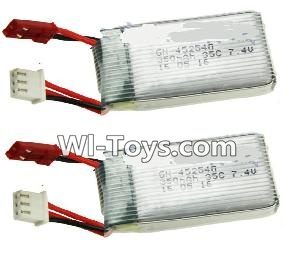MJX X401 X401H Spare Parts-55 Official 7.4v 350mah Battery(Size-45X25X10mm)-2pcs,MJX X401H X401 RC Quadcopter Drone Spare Parts Replacement Accessories