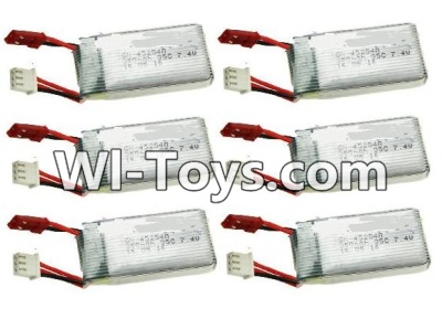 MJX X401 X401H Spare Parts-57 Official 7.4v 350mah Battery(Size-45X25X10mm)-6pcs,MJX X401H X401 RC Quadcopter Drone Spare Parts Replacement Accessories