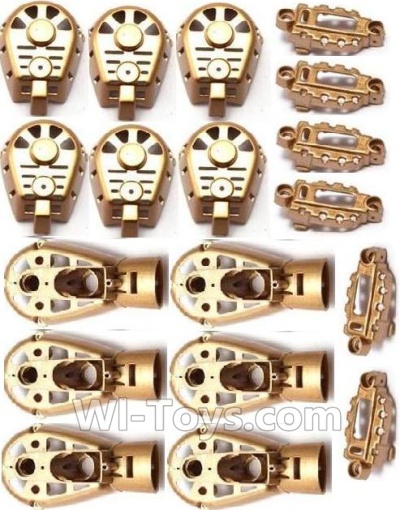 MJX X601H X601 Spare Parts-09-01 Motor seat(6pcs) & Big motor cover(6pcs) & Small motor cover(6pcs)-Golden,MJX X601H X601 RC Quadcopter Drone Spare Parts Replacement Accessories