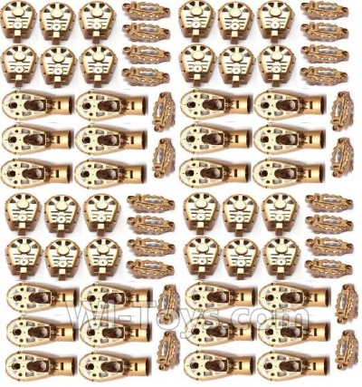 MJX X601H X601 Spare Parts-09-02 Motor seat(24pcs) & Big motor cover(24pcs) & Small motor cover(24pcs)-Golden,MJX X601H X601 RC Quadcopter Drone Spare Parts Replacement Accessories