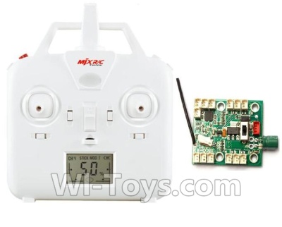 MJX X601H X601 Spare Parts-22-01 Transmitter-White & Circuit board,Receiver board,MJX X601H X601 RC Quadcopter Drone Spare Parts Replacement Accessories