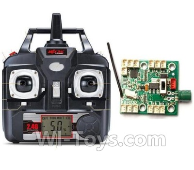 MJX X601H X601 Spare Parts-22-02 Transmitter-Black & Circuit board,Receiver board,MJX X601H X601 RC Quadcopter Drone Spare Parts Replacement Accessories