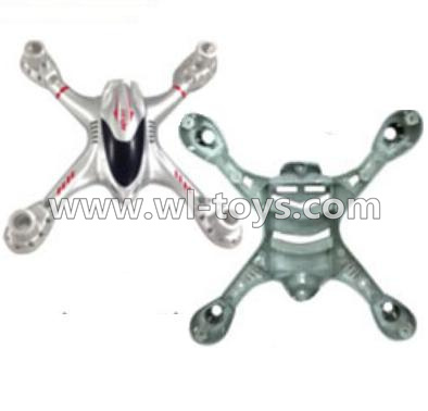 MJX X701 RC Quadcopter parts-01 Upper shell cover,Upper canopy & Bottom shell cover,Bottom canopy-Gray