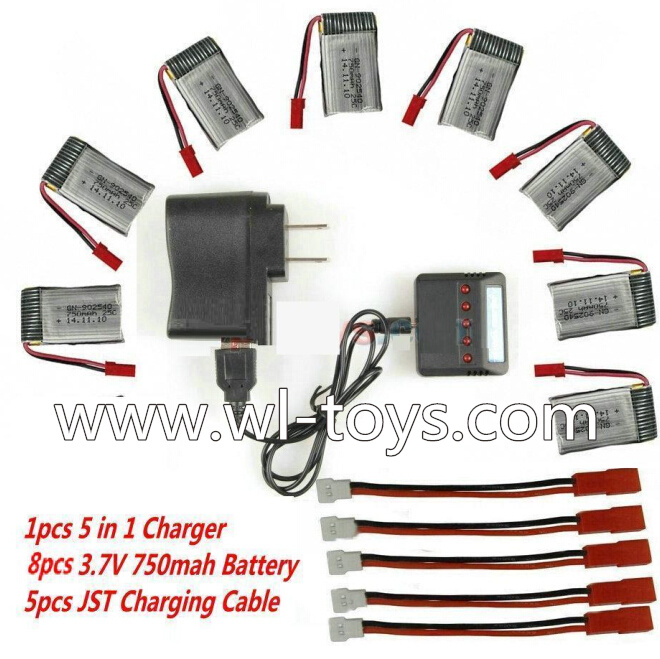MJX X800 RC Quadcopter Parts-32 Upgrade 1-to-5 balance charger and USB charger & usb-to-Socket & conversion plug & 5pcs coversion wire & 8pcs 750mah battery