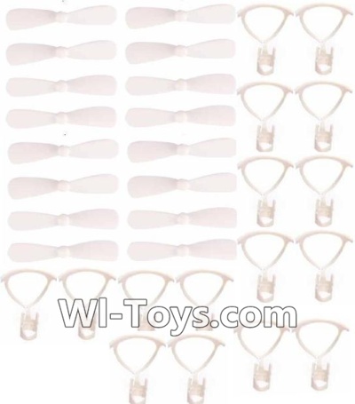 MJX X909T X909 Spare Parts-07-05 Propellers(16pcs)-White & Outer protect frame(16pcs)-White,MJX X909T X909-T RC Quadcopter Drone Spare Parts Replacement Accessories