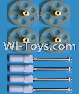 MJ109 Spare parts-16 Main gear(4pcs) & Drive shaft(4pcs),MingJi 109 109A 109B RC Quadcopter Drone Spare Parts MJ109 Replacement Accessories