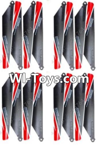 MingJi 812 Spare Parts-08 Propellers,Main rotor blades(16pcs)-Red,MingJi 812 RC Helicopter Spare Parts MJ812 Parts Replacement Accessories