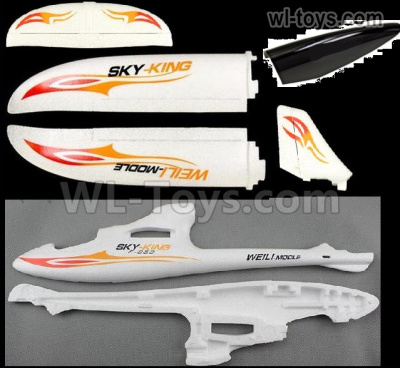 Wltoys F959 Whole Foam assembly, Orange Color. It includethe F959-01,02,03,04,05,like the Fuselage Body,Main Wing,EPO Horizontal, verticall tail wing.Cabin cover.