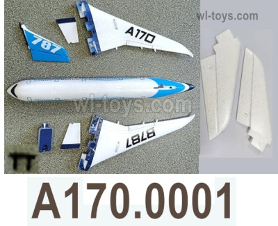 Wltoys XK A170 Parts All Foam assembly.A170.0001.It includes the Fuselage Body foam,Left and Right Main wing foam unit,engine foam group,Tail wing group and Horizontal Tail wing.Wltoys XK A170 Boeing 747 RC Plane Toy Accessories.