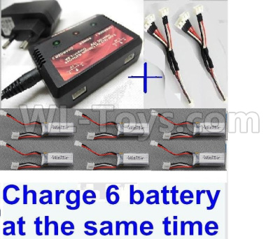 Wltoys XK A180 Upgrade charger and balance charger & 2pcs 1-To-3 convert wire & 6pcs battery-Total can charge 6x battery and the same time, Spare Parts Accessories for the XK A180 RC Plane, XK A180 Raptor Plane Parts.