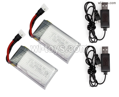 Wltoys XK A220 Parts 2pcs RC Battery Packs + 1pcs USB Charger. The liPO battery is 3.7V 400MAH 20C