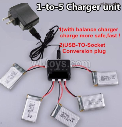 Wltoys XK A220 Parts Upgrade 1-to-5 charger and balance charger & USB-TO-socket Convert plug.It do not include the 5 battery.