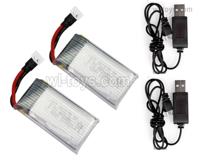 Wltoys XK A250 Parts 2pcs RC Battery Packs + 1pcs USB Charger. The liPO battery is 3.7V 400MAH 20C