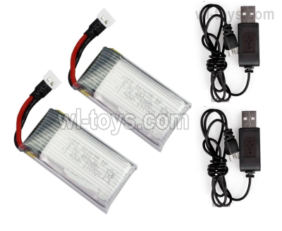 Wltoys XK A260 Parts 2pcs RC Battery Packs + 1pcs USB Charger. The liPO battery is 3.7V 400MAH 20C