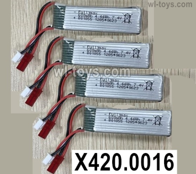 Wltoys XK A280 Parts 7.4V 600mah RC Battery packs for the Wltoys XK A280 Plane.X420.0016.Total 4pcs.