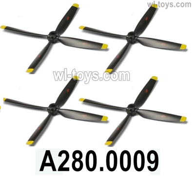 Wltoys XK A280 Parts Main Propellers,Main Rotor blades.A280.0009.Total 4pcs.Wltoys XK A280 P-51 MUSTANG RC Plane Toy Plane, RC AirPlane RC Glider Accessories.