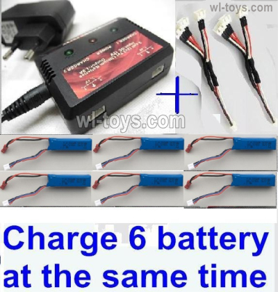 Wltoys XK A280 Parts Upgrade charger and balance chager + 2pcs 1-To-3 convert wire + 6pcs battery.Total can charge 6x battery and the same time.Wltoys XK A280 P-51 MUSTANG RC Plane Toy Plane, RC AirPlane RC Glider Accessories.
