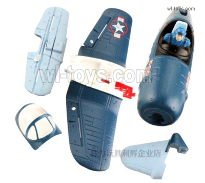 Wltoys XK A500 Parts All foam assembly with nacelle cover，canopy.A500.0001 + A500.0012.It includes the Fuselage Body,Main Wing,Horizontal and Vertical Tail wing,Driver,seat,nacelle cover.Wltoys XK A500 Q-F4U Corsair Fighter RC Plane Toy Plane, RC AirPlane RC Glider Accessories.