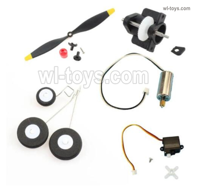Wltoys XK A500 Parts 1pcs Propellers unit + 1 Set Deceleration group + 1 Set Landing Gear Group + 1pcs Main motor + 1pcs Servo.A500.0015 + 0013 + 0008 + A220.0013 + A220.0011.Wltoys XK A500 Q-F4U Corsair Fighter RC Plane Toy Plane, RC AirPlane RC Glider Accessories.