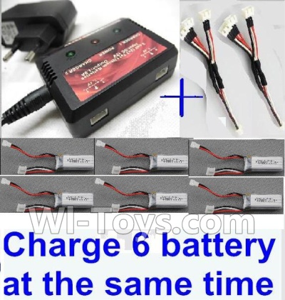 Wltoys XK A600 Upgrade charger and balance chager & 2pcs 1-To-3 convert wire & 6pcs battery-Total can charge 6x battery and the same time,Wltoys XK A600 RC Plane Parts,XK DHC-2 A600 RC RC Fixed Wing Plane Parts