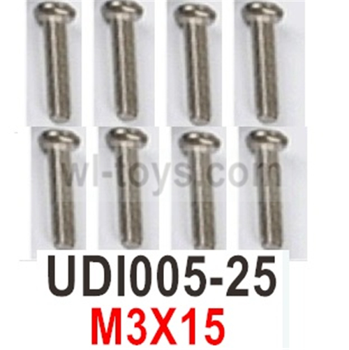 UDI UDI005 Arrow M3X15 machine screws Parts. UDI005-25. Total 8pcs. UDI RC UDI005 RC Boat Spare Accessories.