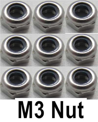 Wltoys WL915 Boat Parts-Propeller anti-slip nut,WL915-1-002,(9pcs)-M3 stainless steel ,Wltoys WL915 RC Boat spare parts,WL915 Brushless motor RC Racing boat Accessories