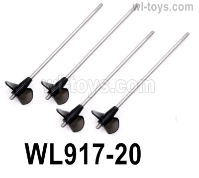 Wltoys WL917 Parts Propeller set. WL917-20.TOTAL 4 Set.It contains 4 propeller and 4pcs iron shaft with a size of φ2*75.5MM. The Knurling length is 3MM. Material is stainless steel.Wltoys WL917 RC Boat Spare Accessories.XKS WL917 Jet Ship Accessories.
