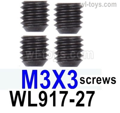 Wltoys WL917 Parts M3X3 Machine screws.WL917-27.Total 4pcs.Wltoys WL917 RC Boat Spare Accessories.XKS WL917 Jet Ship Accessories.
