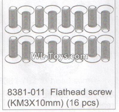 DHK RAZ-R Parts-Flathead screw(KM3x10mm)-(16pcs) Parts-8381-011,DHK RAZ-R Parts,DHK Wolf Parts,DHK HOBBY 8133 8134 Parts