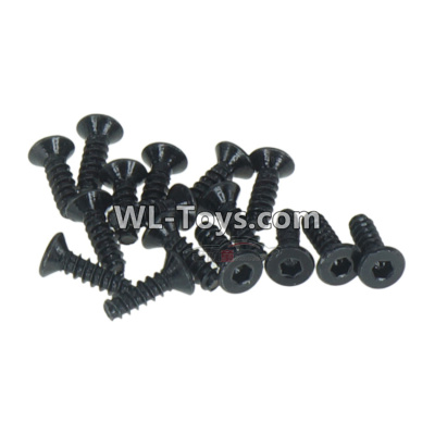 DHK RAZ-R Parts-Flathead screw-Coarse thread(KB3x10mm)-16pcs Parts-8381-012,DHK RAZ-R Parts,DHK Wolf Parts,DHK HOBBY 8133 8134 Parts