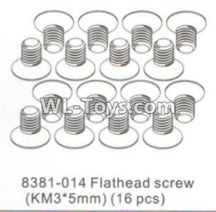 DHK RAZ-R Parts-Flathead screw(KM3x5mm)-16pcs Parts-8381-014,DHK RAZ-R Parts,DHK Wolf Parts,DHK HOBBY 8133 8134 Parts