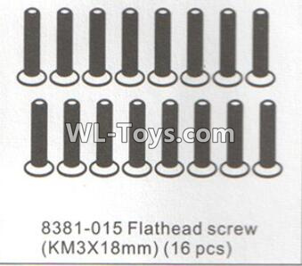 DHK RAZ-R Parts-Flathead screw(KM3x18mm)-16pcs Parts-8381-015,DHK RAZ-R Parts,DHK Wolf Parts,DHK HOBBY 8133 8134 Parts
