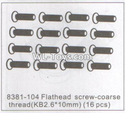 DHK RAZ-R Parts-Flathead Screw-Coarse thread(KB2.6X10mm)-16pcs Parts-8381-104,DHK RAZ-R Parts,DHK Wolf Parts,DHK HOBBY 8133 8134 Parts