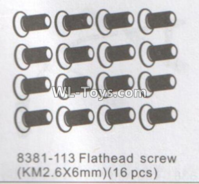 DHK RAZ-R Flathead Screw(KM2.6X6mm)-16pcs Parts-8381-113,DHK RAZ-R Parts,DHK Wolf Parts,DHK HOBBY 8133 8134 Parts
