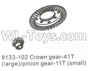 DHK Crosse Parts-Crown gear-41T(Large)+Pinion gear-11T(Small) Parts-8133-102,DHK Crosse 8136 RC Car Parts,DHK Hobby Crosse 8136 Parts