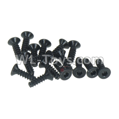 DHK Crosse Parts-Flathead screw-Coarse thread(KB3x10mm)-16pcs Parts-8381-012,DHK Crosse 8136 RC Car Parts,DHK Hobby Crosse 8136 Parts