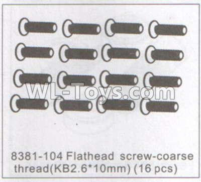 DHK Crosse Parts-Flathead Screw-Coarse thread(KB2.6X10mm)-16pcs Parts-8381-104,DHK Crosse 8136 RC Car Parts,DHK Hobby Crosse 8136 Parts