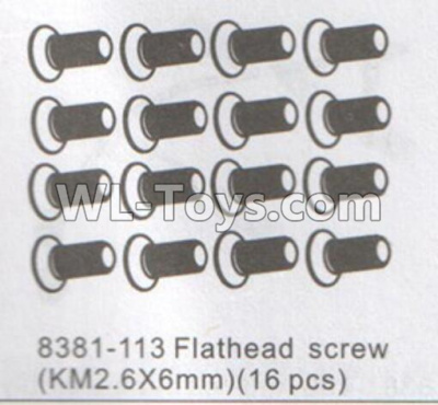 DHK Crosse Parts-Flathead Screw(KM2.6X6mm)-16pcs Parts-8381-113,DHK Crosse 8136 RC Car Parts,DHK Hobby Crosse 8136 Parts