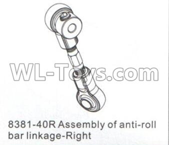 DHK Crosse Parts-Assembly of anti-roll bat linkage-Right Parts-8381-40R,DHK Crosse 8136 RC Car Parts,DHK Hobby Crosse 8136 Parts