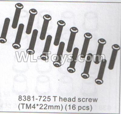DHK Crosse Parts-T head Screw(TM4x22mm)-16pcs Parts-8381-725,DHK Crosse 8136 RC Car Parts,DHK Hobby Crosse 8136 Parts