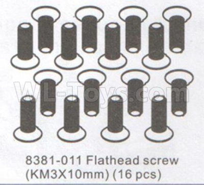 DHK Optimus Parts-Flathead screw(KM3x10mm)-16pcs Parts-8381-011,DHK Optimus 8383 Parts,DHK Optimus Parts-XL Buggy,DHK Hobby 8383 Parts