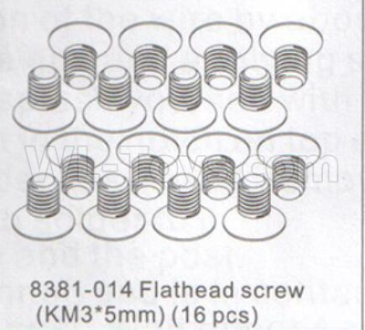 DHK Optimus Parts-Flathead screw(KM3x5mm)-16pcs Parts-8381-014,DHK Optimus 8383 Parts,DHK Optimus Parts-XL Buggy,DHK Hobby 8383 Parts