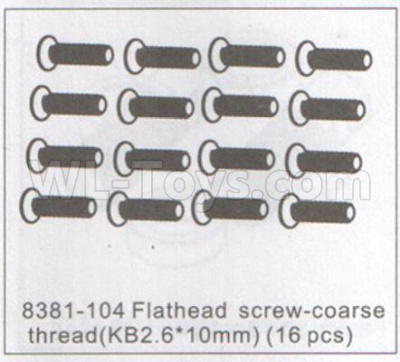 DHK Optimus Parts-Flathead Screw-Coarse thread(KB2.6X10mm)-16pcs Parts-8381-104,DHK Optimus 8383 Parts,DHK Optimus Parts-XL Buggy,DHK Hobby 8383 Parts