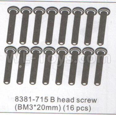 DHK Optimus Parts-B head screw(BM3X20mm)-16pcs Parts-8381-715,DHK Optimus 8383 Parts,DHK Optimus Parts-XL Buggy,DHK Hobby 8383 Parts
