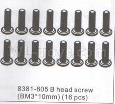 DHK Optimus Parts-B head screw(BM3x10mm)-16pcs Parts-8381-805,DHK Optimus 8383 Parts,DHK Optimus Parts-XL Buggy,DHK Hobby 8383 Parts